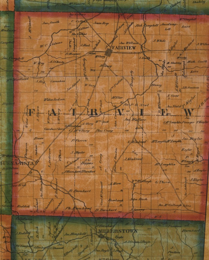 Butler County PA in 1858 Fairview and Buena Vista copy