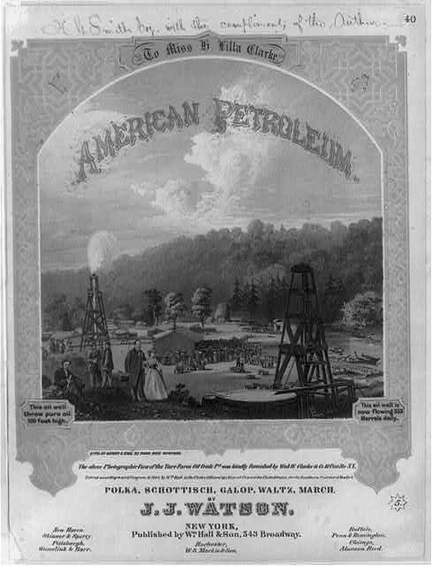 Music with cover lithograph of Tarr Farm, OIl City PA